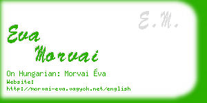 eva morvai business card