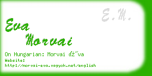 eva morvai business card